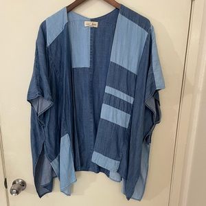 Anthropologie Cloth & Stone denim patchwork kimono, size S (like new)